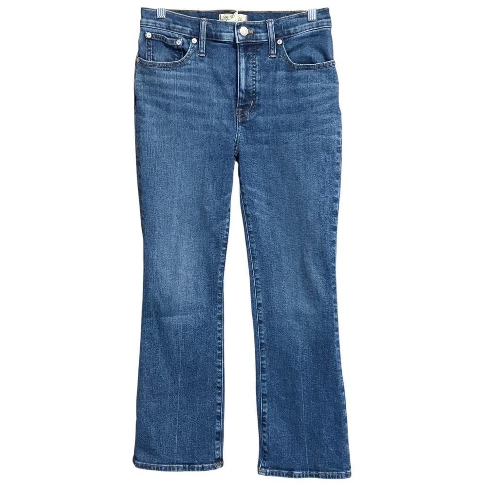 Madewell Mid-Rise Kick Out Jeans‎ Women's 27 Blue Medium Wash Crop Flare Denim